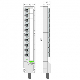 WAGO | 757-403/000-010 | M8 SENSOR/ACTUATOR BOX; 10-WAY; 3-P