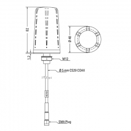 WAGO | 758-974 | RADIO ANTENNA; WITH 2M CABLE AND SMA PLUG;