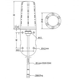 WAGO | 758-974/000-001 | RADIO ANTENNA; WITH 2M CABLE AND SM