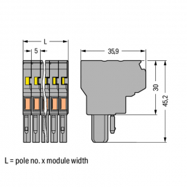 WAGO | 769-121 | 2-CONDUCTOR FEMALE CONNECTOR; 4 MM²; 1-POLE