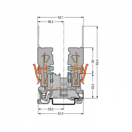 WAGO | 769-156 | 2-PIN CARRIER TERMINAL BLOCK; FOR DIN-RAIL