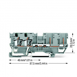 WAGO | 769-171 | 2-CONDUCTOR/2-PIN CARRIER TERMINAL BLOCK; F