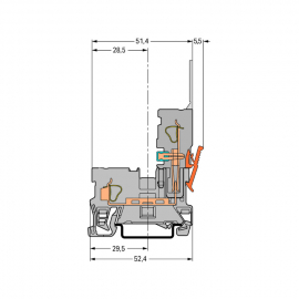 WAGO | 769-176 | 1-CONDUCTOR/1-PIN CARRIER TERMINAL BLOCK; F