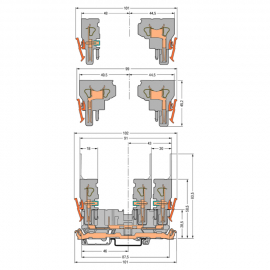 WAGO | 769-201 | 4-PIN CARRIER TERMINAL BLOCK; WITH SHIELD C