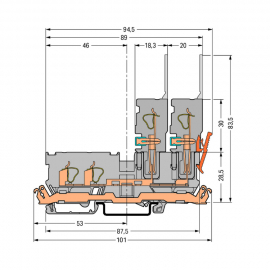 WAGO | 769-211 | 2-CONDUCTOR/2-PIN CARRIER TERMINAL BLOCK; W