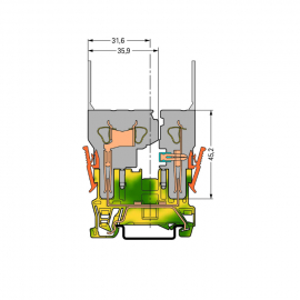 WAGO | 769-227 | 2-PIN GROUND CARRIER TERMINAL BLOCK; FOR DI