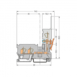 WAGO | 769-251 | 2-CONDUCTOR/1-PIN CARRIER TERMINAL BLOCK; F