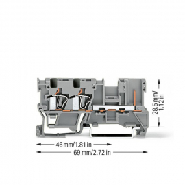 WAGO | 769-251 | 2-CONDUCTOR/1-PIN CARRIER TERMINAL BLOCK; F