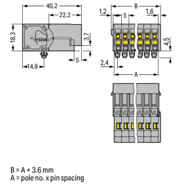 WAGO | 769-602/001-000 | 1-CONDUCTOR MALE CONNECTOR; SNAP-IN