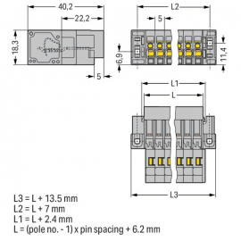 WAGO | 769-602/004-000 | 1-CONDUCTOR MALE CONNECTOR; FEEDTHR