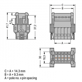 WAGO | 769-602/006-000 | 1-CONDUCTOR MALE CONNECTOR; SNAP-IN