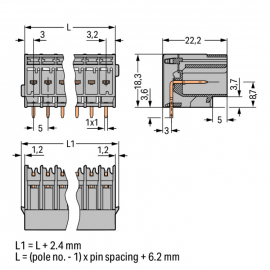 WAGO | 769-662 | THT MALE HEADER; 1.0 X 1.0 MM SOLDER PIN; A