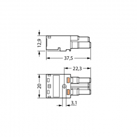 WAGO | 770-1102 | SOCKET 2-POLE; BLUE