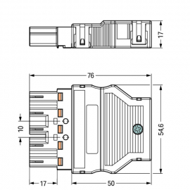 WAGO | 770-1115/022-000 | PLUG WITH STRAIN RELIEF HOUSING; 5