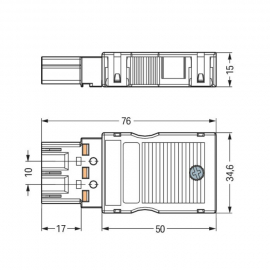 WAGO | 770-113 | PLUG WITH STRAIN RELIEF HOUSING; 3-POLE; BL