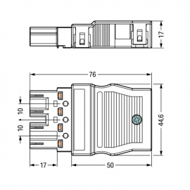 WAGO | 770-114 | PLUG WITH STRAIN RELIEF HOUSING; 4-POLE, BL