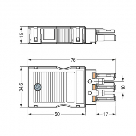 WAGO | 770-123 | SOCKET WITH STRAIN RELIEF HOUSING; 3-POLE;