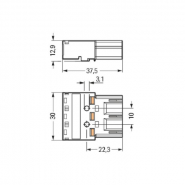 WAGO | 770-1373 | PLUG 3-POLE, BROWN