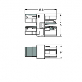 WAGO | 770-1704 | 3-WAY DISTRIBUTION CONNECTOR 2-POLE COD. B