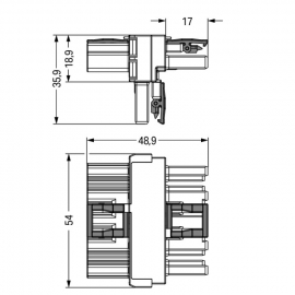 WAGO | 770-1741 | T-DISTRIBUTION CONNECTOR 5-POLE COD. B, GR