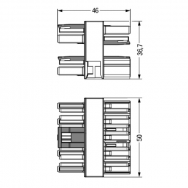 WAGO | 770-1744 | 3-WAY DISTRIBUTION CONNECTOR 5-POLE COD. B