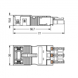 WAGO | 770-203/035-000 | SOCKET WITH STRAIN RELIEF HOUSING;