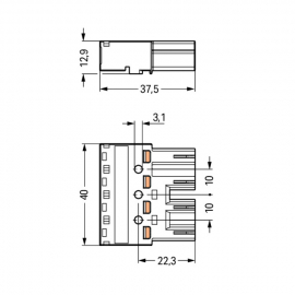 WAGO | 770-214 | PLUG 4-POLE, BLACK