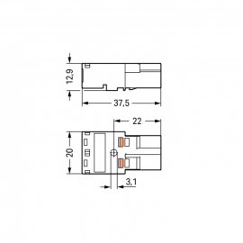 WAGO | 770-232 | PLUG 2-POLE, WHITE