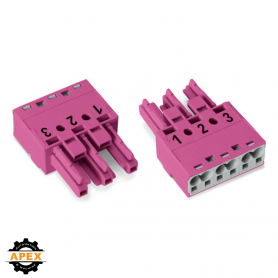 WAGO | 770-283 | SOCKET 3-POLE, PINK