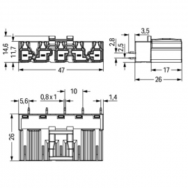 WAGO | 770-3115 | PLUG FOR PCBS STRAIGHT 5-POLE, BLUE