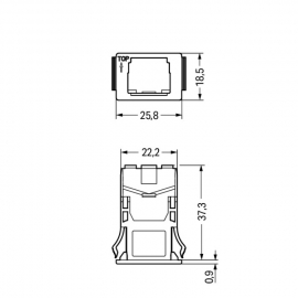 WAGO | 770-317 | SNAP-IN FRAME 2-POLE 0.5 … 2.0 MM, BLACK