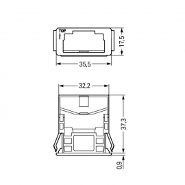 WAGO | 770-318 | SNAP-IN FRAME 3-POLE 1.0 … 3.0 MM, BLACK