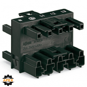 3-WAY DISTRIBUTION CONNECTOR 5-POLE COD. A, BLACK