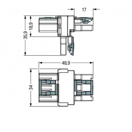 WAGO | 770-615 | T-DISTRIBUTION CONNECTOR 3-POLE COD. A, BLA