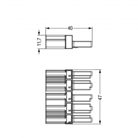 WAGO | 770-619 | INTERMEDIATE COUPLER 5-POLE COD. I, BLUE