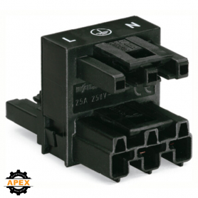 H-DISTRIBUTION CONNECTOR 3-POLE COD. A, BLACK