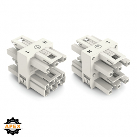 3-WAY DISTRIBUTION CONNECTOR 3-POLE COD. A, WHITE