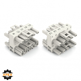 3-WAY DISTRIBUTION CONNECTOR 5-POLE COD. A, WHITE