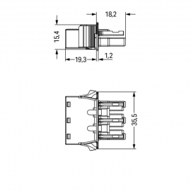 WAGO | 770-703/009-000 | SNAP-IN SOCKET WITH PROTRUDING MATI