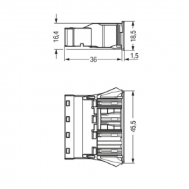 WAGO | 770-704 | SNAP-IN SOCKET BLACK