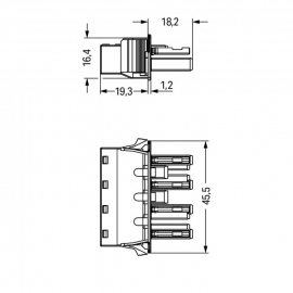 WAGO | 770-704/009-000 | SNAP-IN SOCKET WITH PROTRUDING MATI