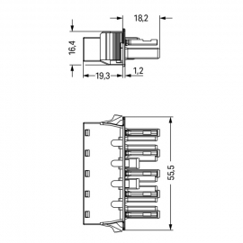 WAGO | 770-705/009-000 | SNAP-IN SOCKET WITH PROTRUDING MATI