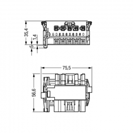 WAGO | 770-7105 | LINECT® T-CONNECTOR 5-POLE, BLUE