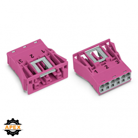 SNAP-IN SOCKET; 3-POLE; COD. B; 4,00 MM²; PINK