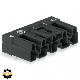 PLUG FOR PCBS ANGLED 5-POLE, BLACK