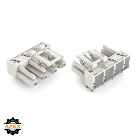 SOCKET FOR PCBS ANGLED 4-POLE, WHITE