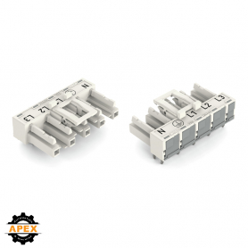 SOCKET FOR PCBS ANGLED 5-POLE, WHITE