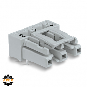 SOCKET FOR PCBS ANGLED 3-POLE, GRAY