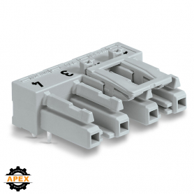 SOCKET FOR PCBS ANGLED 4-POLE, GRAY