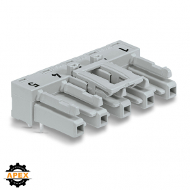 SOCKET FOR PCBS ANGLED 5-POLE, GRAY